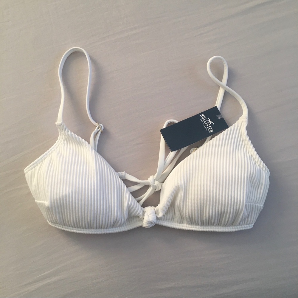 White ribbed bikini top